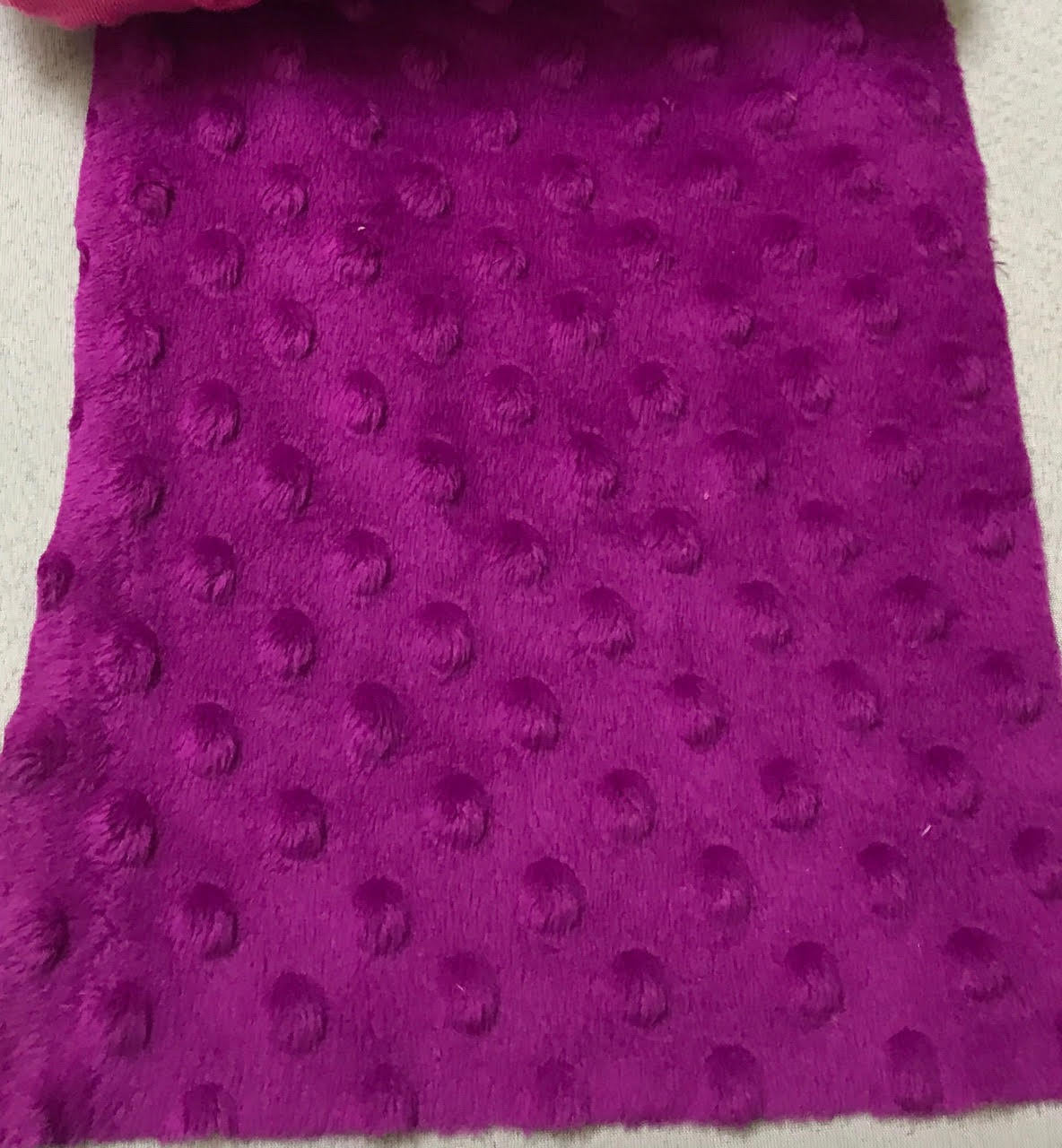 Magenta Soft Minky Dimple Dot Faux Fur Fabric 60” || Fabric by the Yard