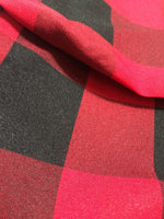 Load image into Gallery viewer, Red Black Checker Print Gingham Polyester Poplin 59&quot; Wide || Fabric by the Yard
