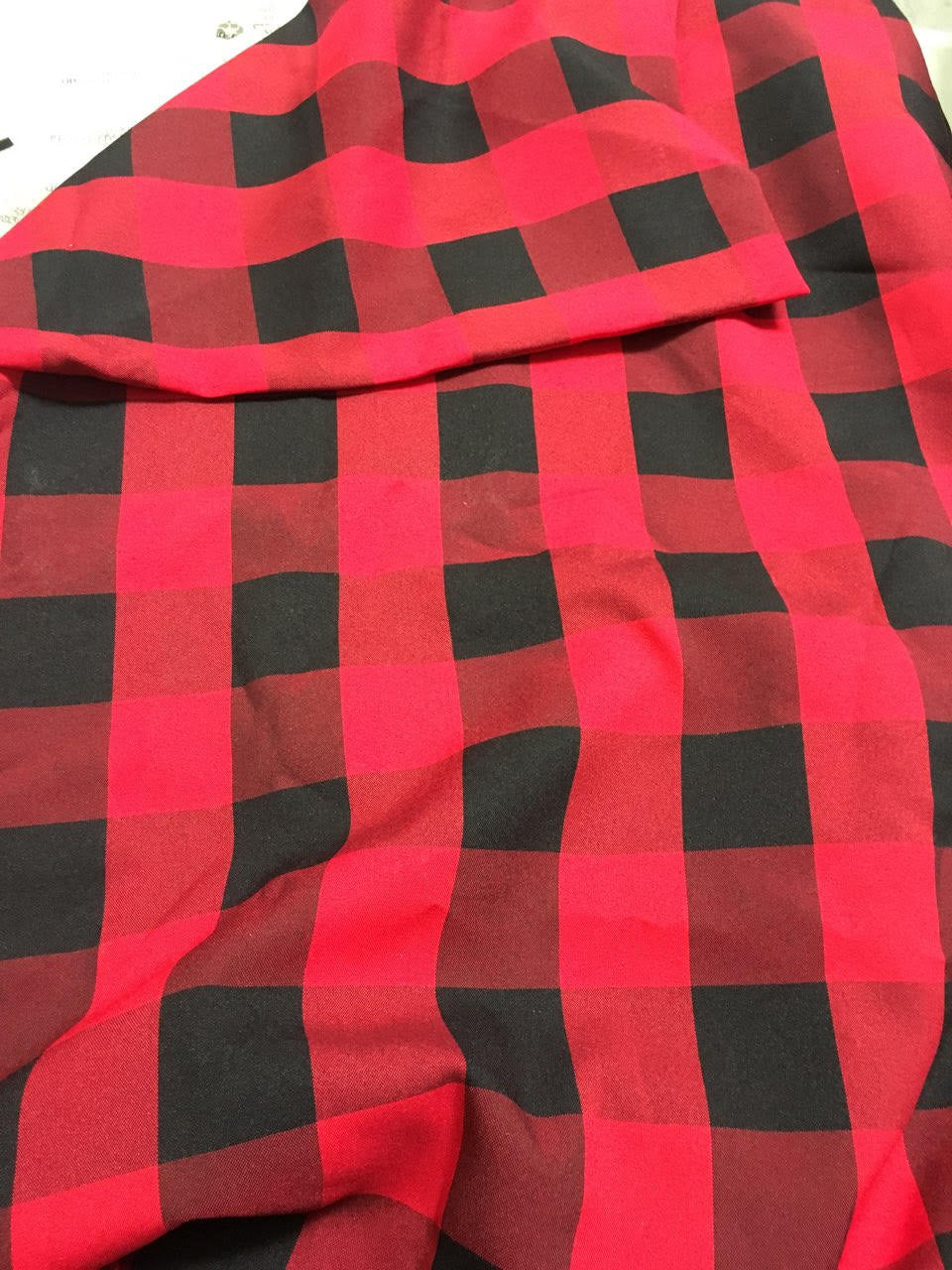 Red Black Checker Print Gingham Polyester Poplin 59" Wide || Fabric by the Yard