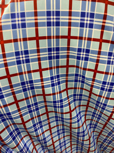 Light Blue Plaid Spandex Lycra 60" Wide || Dance Fabric by the Yard