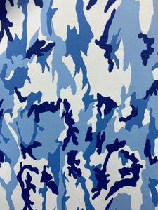 Blue Camouflage Spandex Lycra 60" Wide || Dance Fabric by the Yard