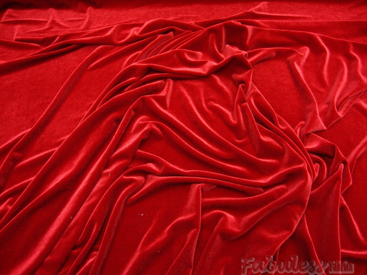 Red 4-WAY Spandex Stretch Velvet 60" Wide || Dance Wear Fabric by the Yard