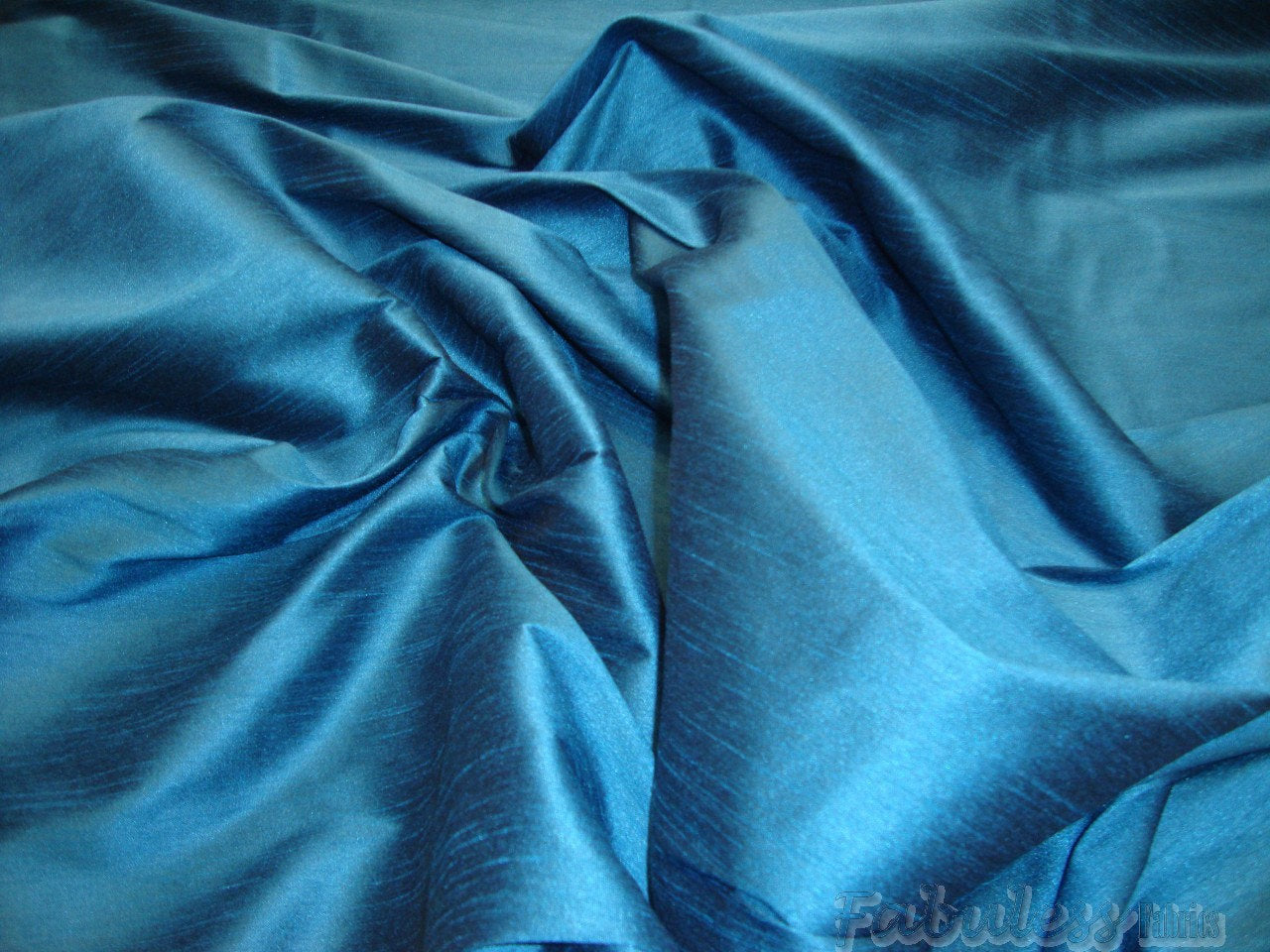 Horizon Blue Shantung Dupioni Faux Silk 54" Wide || Fabric by the Yard