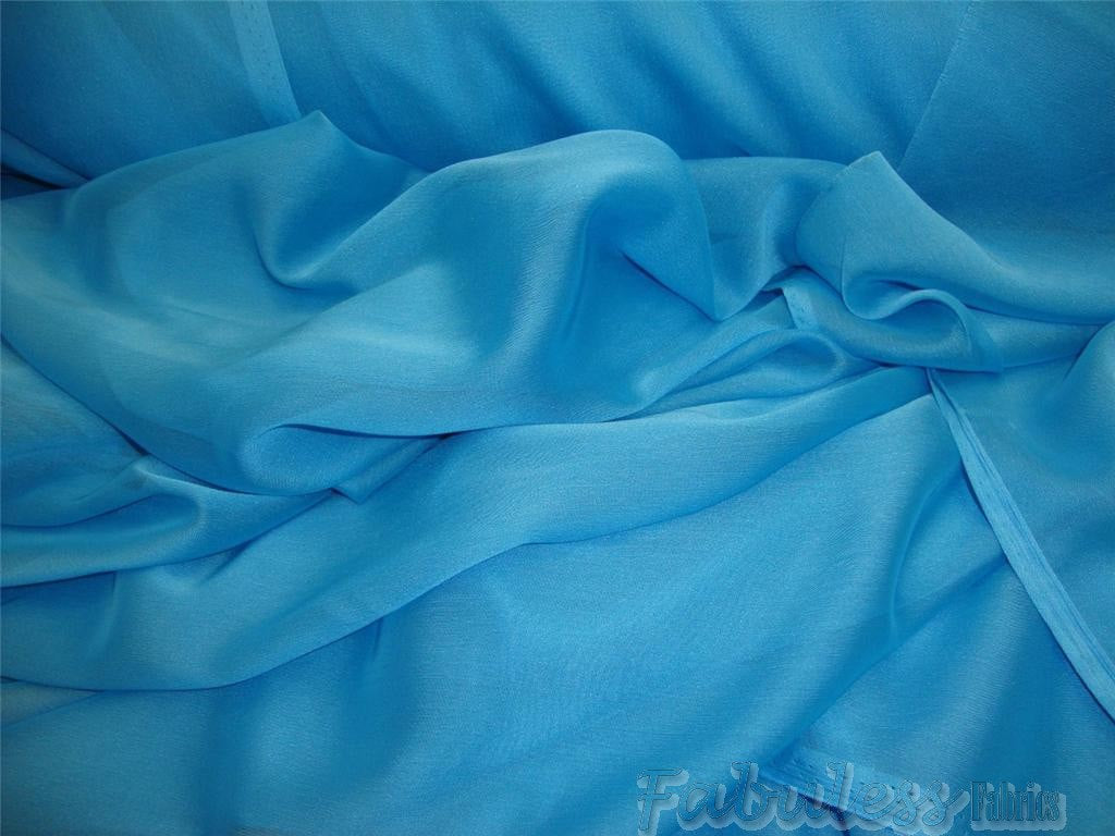 Aqua Iridescent Sheer Chiffon Fabric 60" Wide || Fabric by the Yard