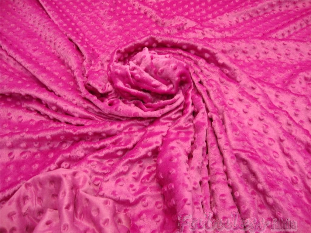 Fuchsia Soft Minky Dimple Dot Faux Fur Fabric 60” || Fabric by the Yard