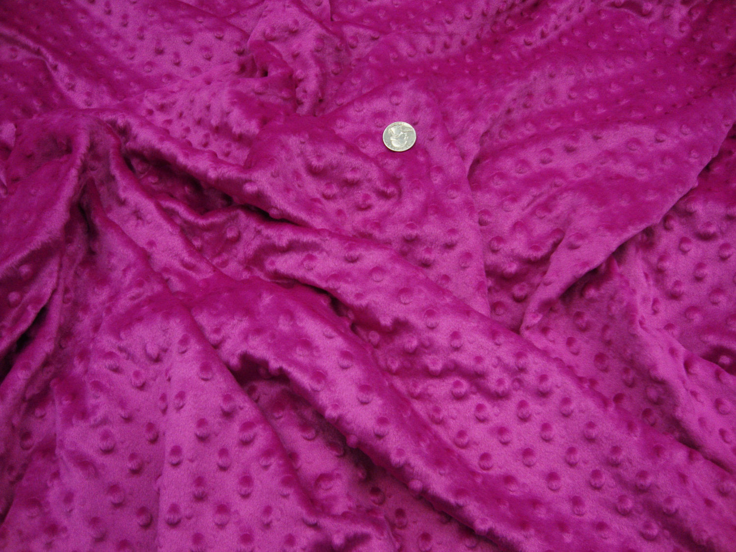 Dark Fuchsia Soft Minky Dimple Dot Faux Fur Fabric 60” || Fabric by the Yard