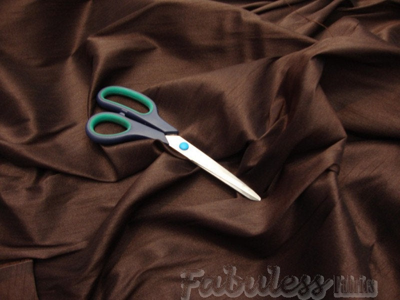 Chocolate Shantung Dupioni Faux Silk 54" Wide || Fabric by the Yardrd