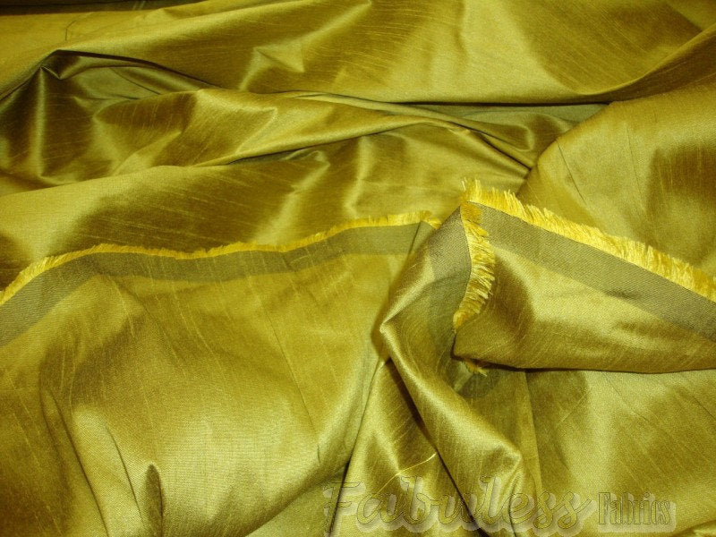 Olive Oil Shantung Dupioni Faux Silk 54" Wide || Fabric by the Yard