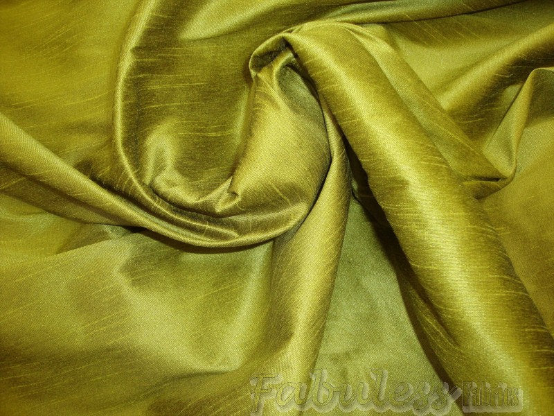 Celery Shantung Dupioni Faux Silk 54" Wide || Fabric by the Yard