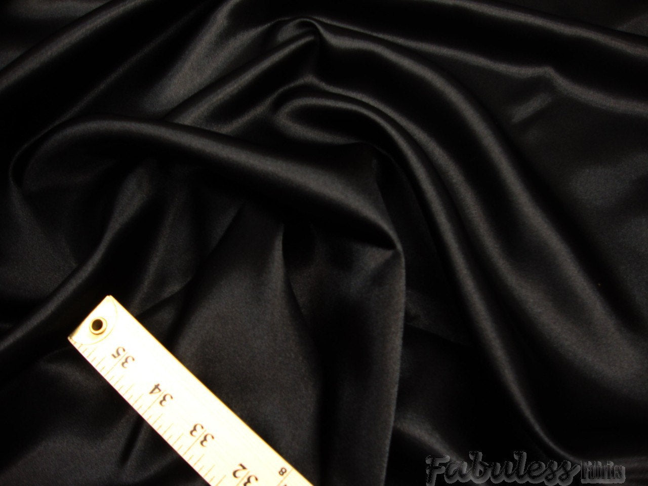 Black Bridal Satin Polyester 58" Wide || Fabric by the Yard