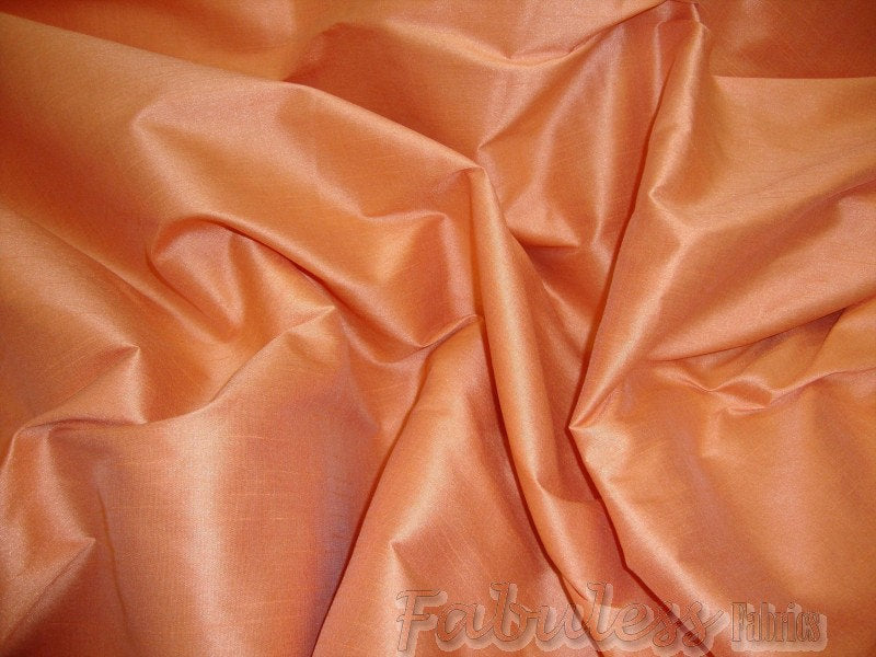 Cantaloupe Shantung Dupioni Faux Silk 54" Wide || Fabric by the Yard