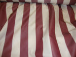 Load image into Gallery viewer, Burgundy White Striped 600 Denier Waterproof UV Protection Polyester Canvas 60&quot; Wide || Sunbrella Fabric by the Yard
