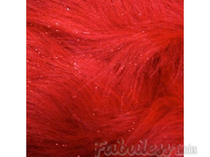 Red Sparkle Faux Fur 60” Wide || Fabric by the Yard