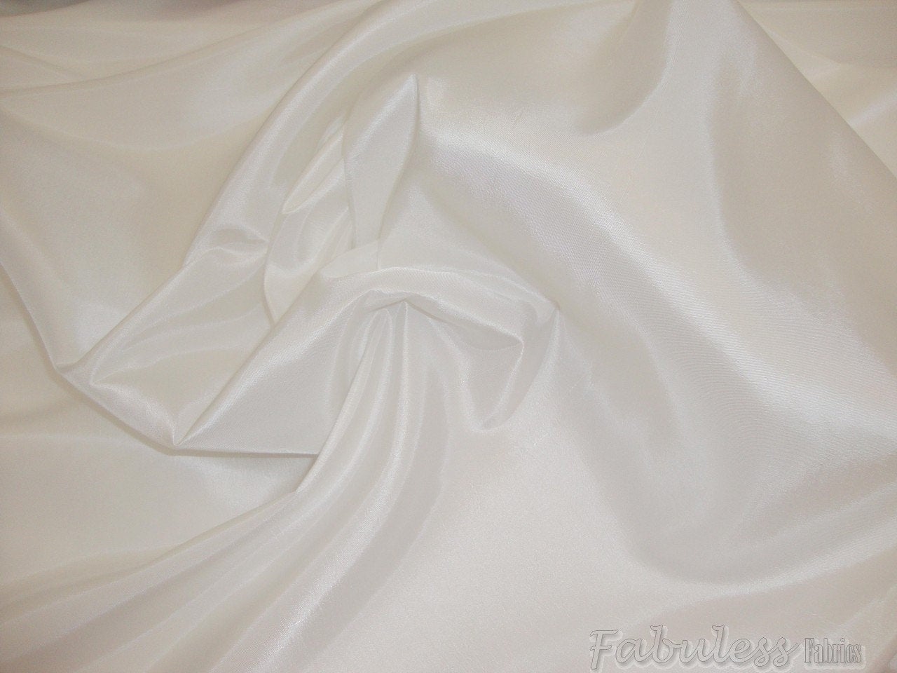 White Iridescent Polyester Taffeta 60" Wide || Fabric by the Yard