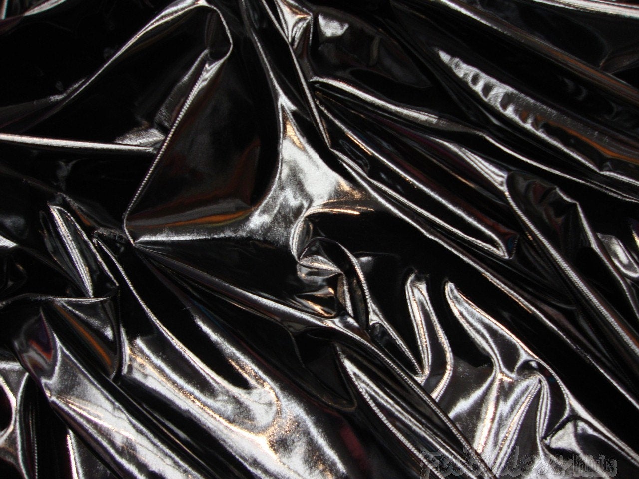 Black Liquid Fetish Wet Pleather Faux Leather Vinyl 54" || Fabric by the Yard