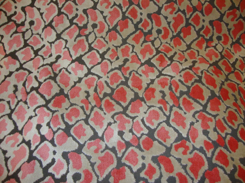 coral-leopard-spots-embossed-raised-velvet-55-56-wide-upholstery-fabric-by-the-yard