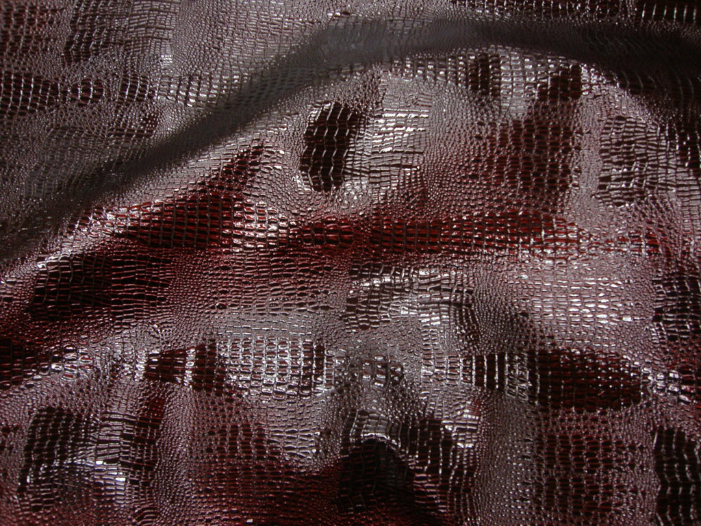 cherry-reptile-skin-embossed-faux-leather-vinyl-56-wide-upholstery-fabric-by-the-yard