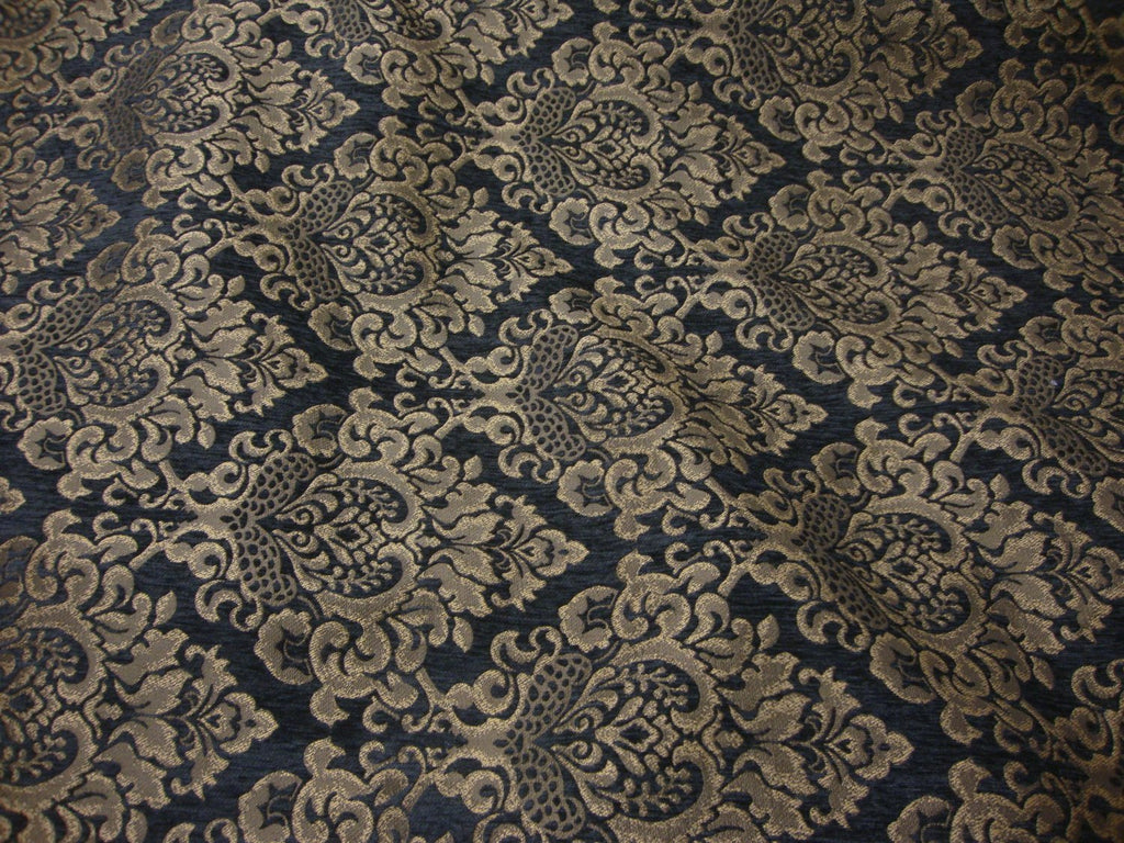 charcoal-cleopatra-chenille-gold-damask-54-wide-upholstery-fabric-by-the-yard