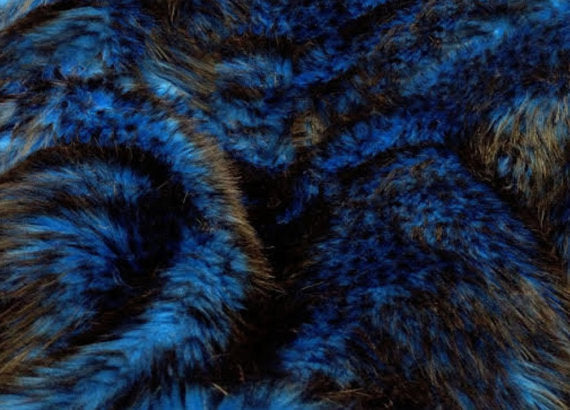 Set of 2 Husky Blue Shaggy Faux Fur 18"x18" Pillow Cushions || Home Decor