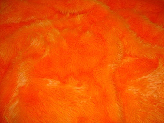 Orange Shaggy Plush Faux Fur Rectangular 2'x4' Area Rug || Home Decor