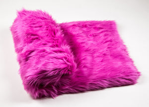 Fuchsia Shaggy Faux Fur Suede Back 108”x60” Throw Blanket || Home Décor