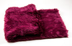 Load image into Gallery viewer, Burgundy Shaggy Faux Fur Suede Back 108”x60” Throw Blanket || Home Décor

