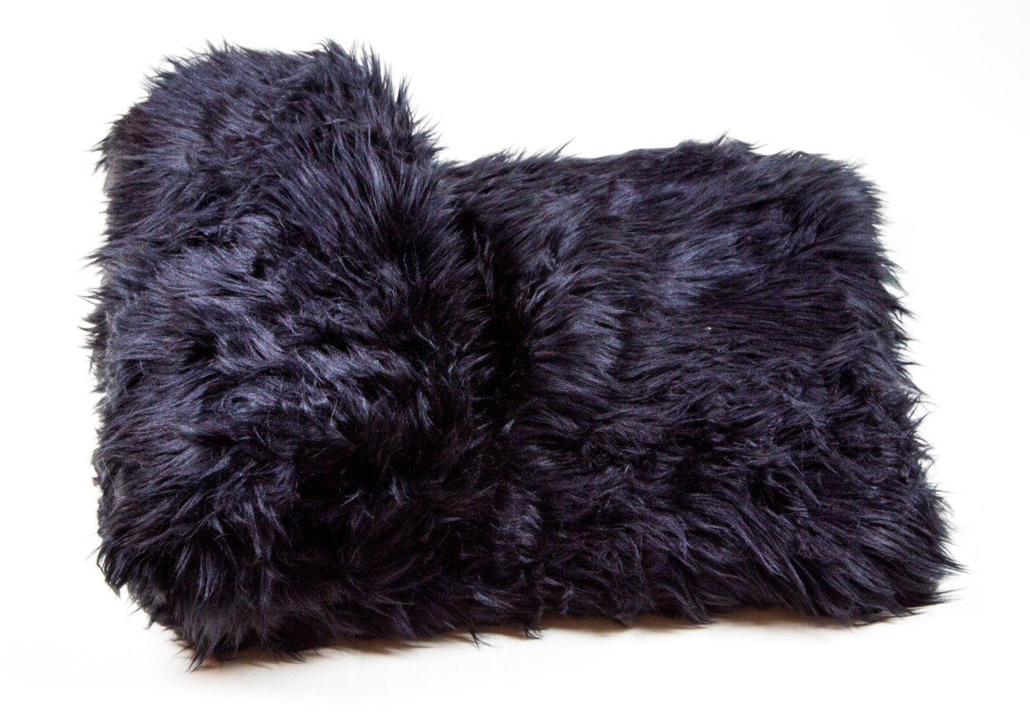 Navy Shaggy Faux Fur Suede Back 108”x60” Throw Blanket || Home Décor