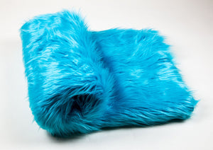 Aqua Shaggy Faux Fur Suede Back 108”x60” Throw Blanket || Home Décor