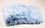 Load image into Gallery viewer, Baby Blue Shaggy Faux Fur Suede Back 108”x60” Throw Blanket || Home Décor

