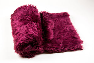 Burgundy Shaggy Faux Fur Suede Back 108”x60” Throw Blanket || Home Décor