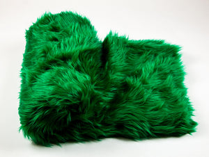 Green Shaggy Faux Fur Suede Back 108”x60” Throw Blanket || Home Décor