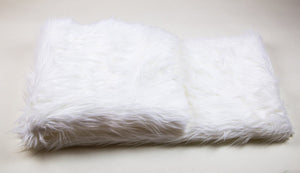 White Shaggy Faux Fur Suede Back 108”x60” Throw Blanket || Home Décor
