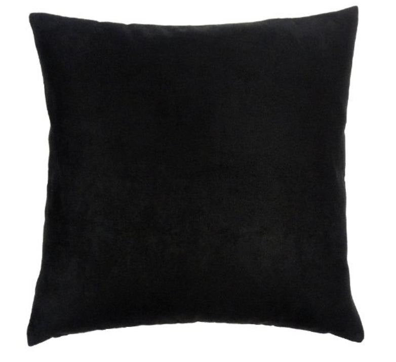 Black Faux Suede 18” x18” Pillow Cushion || Home Décor