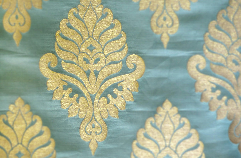 turquoise-jacquard-glitter-damask-fabric-57-wide-drapery-upholstery-fabric-by-the-yard