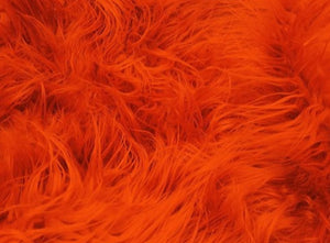 Rust Orange Mongolain Faux Fur Long Pile Fabric 60" Wide || Fabric by the Yard
