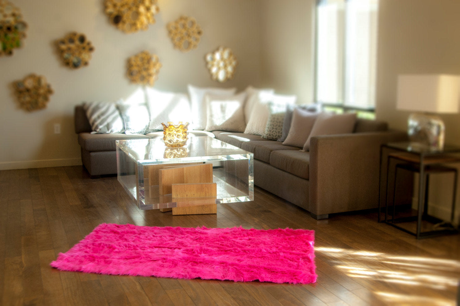 Hot Pink Shaggy Plush Faux Fur Rectangular 3'x5' Area Rug || Home Decor