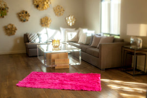 Hot Pink Shaggy Plush Faux Fur Rectangular 8'x10' Area Rug || Home Decor