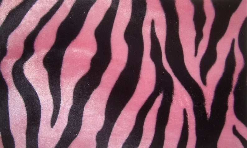 Pink Large Zebra Velboa Faux Fur 60" Wide | Fabric by the Yard